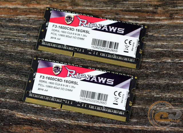 DDR3L-1600 G.Skill Ripjaws F3-1600C9D-16GRSL