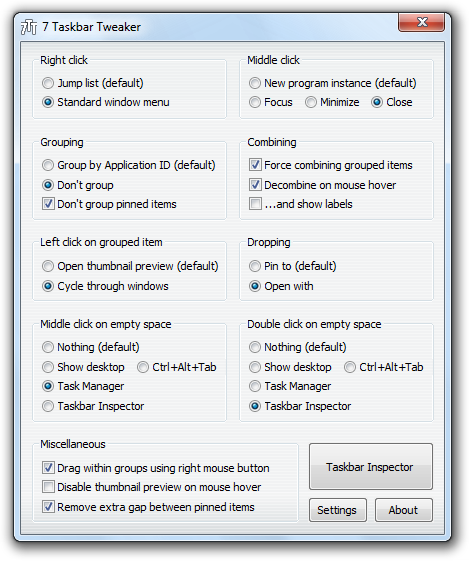 7 Taskbar Tweaker