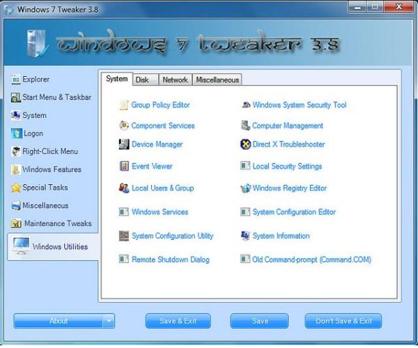 Windows 7 Tweaker 