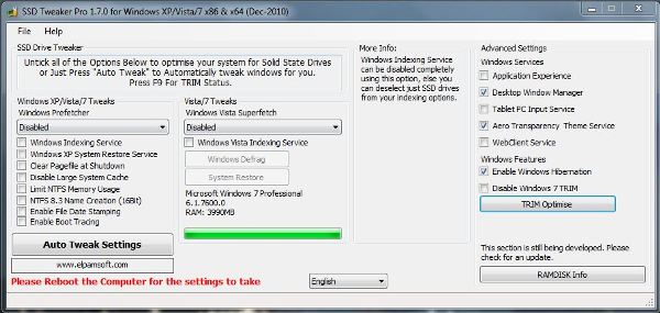 SSD Tweaker