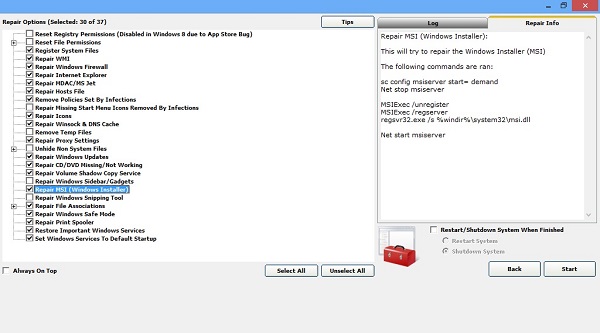 Tweaking.com – Windows Repair 