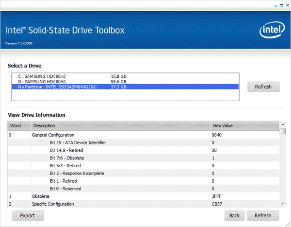 Intel Solid State Drive Toolbox