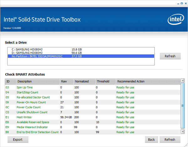 Intel Solid State Drive Toolbox