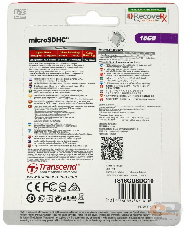 Transcend microSDHC Class 10 Premium (TS16GUSDC10)