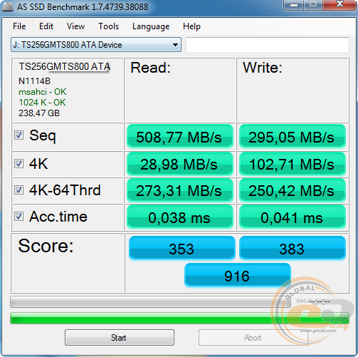 Transcend MTS800 (TS256GMTS800)