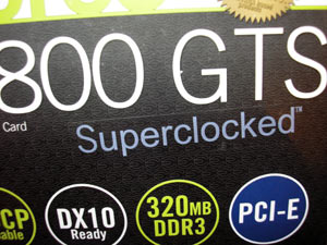 EVGA e-GeForce 8800GTS 320MB Superclocked