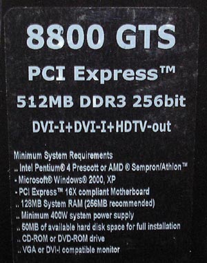 PNY GeForce 8800 GTS 512