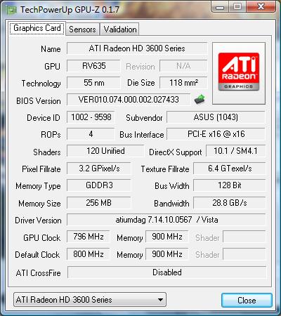 gpu-z ATI Radeon HD 3650