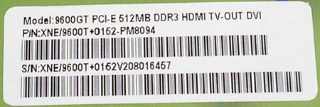 XpertVision GeForce 9600 GT 512Mb