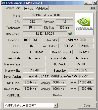 пзг-я XpertVision GeForce 8800GT 512Mb