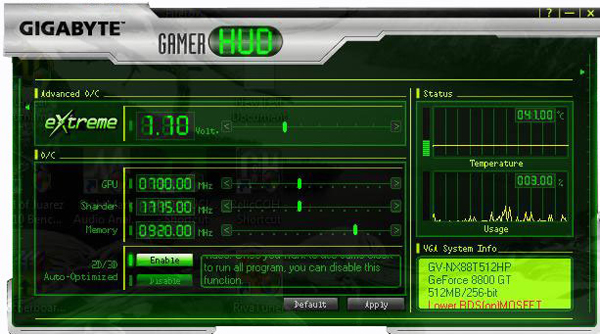 GIGABYTE Gamer HUD