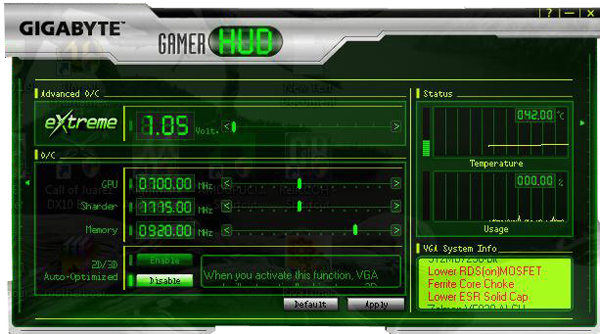 GIGABYTE Gamer HUD