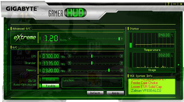 GIGABYTE Gamer HUD