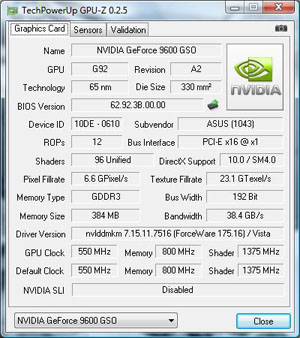ASUS EN9600GSO/HTDP/384M/A