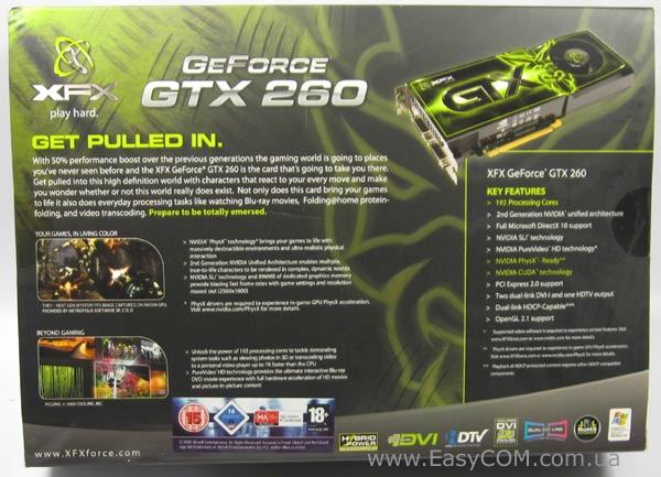 XFX GeForce 260 GTX 896MB DDR3 Standard