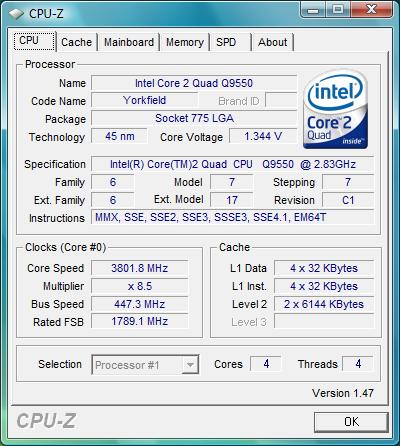 Intel Core 2 Quad Q9550