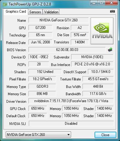 gpu-z NVIDIA GT200-100