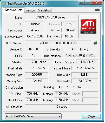 ASUS EAH5750/2DIS/1GD5