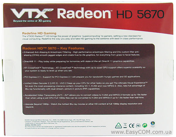 VTX3D Radeon HD 5670 1GB GDDR5