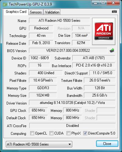 Club 3D Radeon HD5570 (CGAX-55724I)