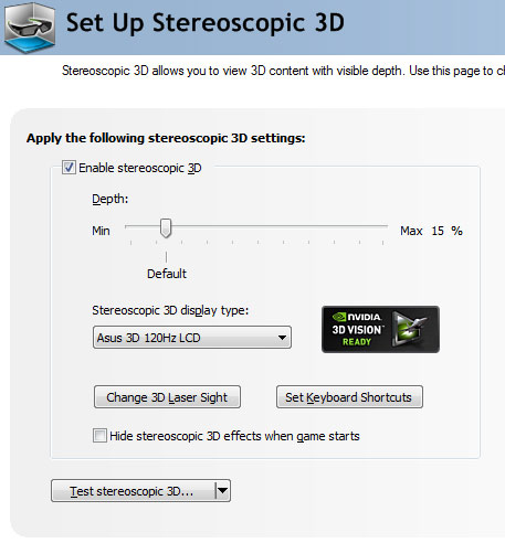 3D Vision в NVIDIA Control Panel