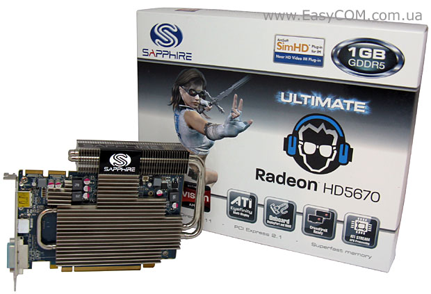 Sapphire Radeon HD 5670 Ultimate (ULTIMATE HD5670 1G GDDR5 PCI-E HDMI/DVI-I/DP)