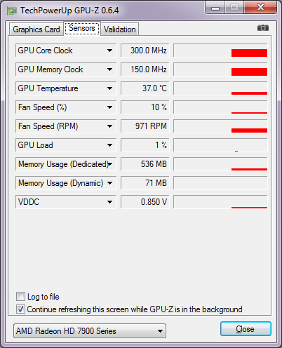 ASUS Radeon HD 7970 DirectCU II gpu-z sensors