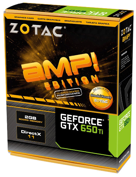 ZOTAC GeForce GTX 650 Ti AMP! Edition box