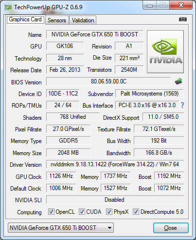 Разгон gtx 650 ti palit