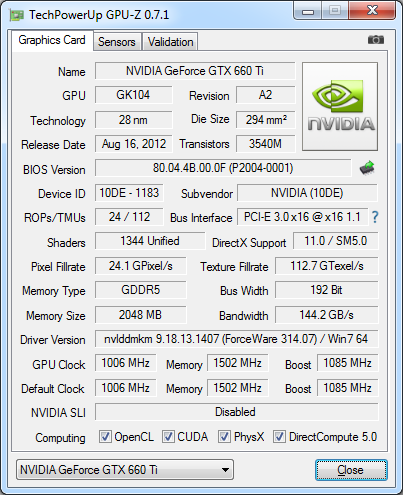 KFA2 GeForce GTX 660 Ti EX OC