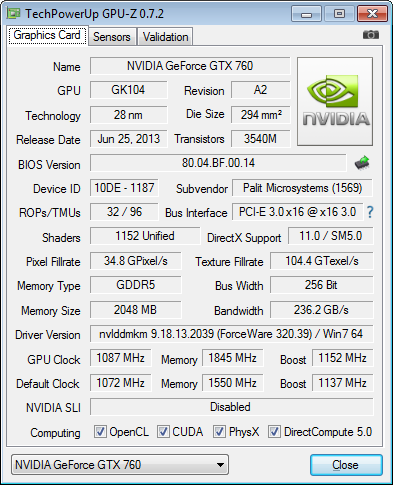 Palit GeForce GTX 760 JetStream