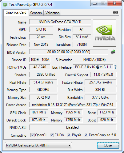 NVIDIA GeForce GTX 780 Ti