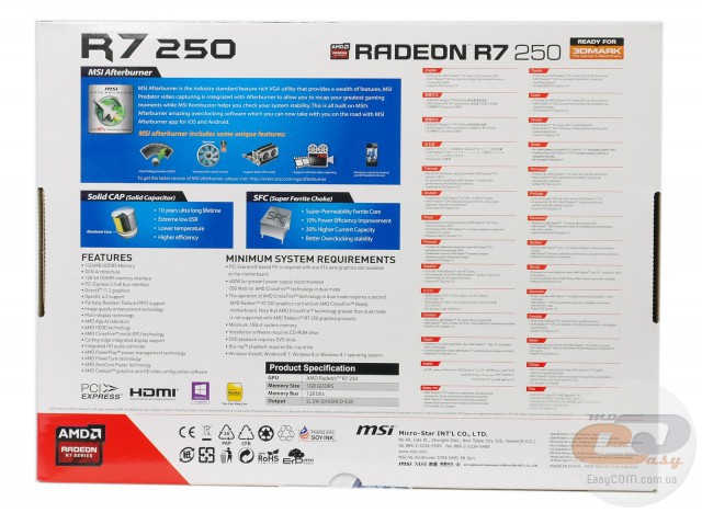 MSI R7 250 1GD5 OC