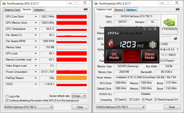 MSI GeForce GTX 750 Ti TWIN FROZR GAMING (N750Ti TF 2GD5/ОС)