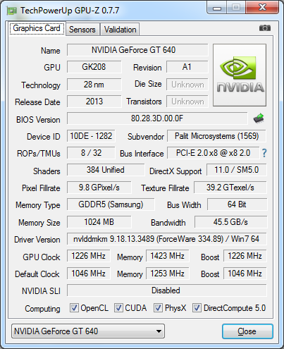 Palit GeForce GT 640
