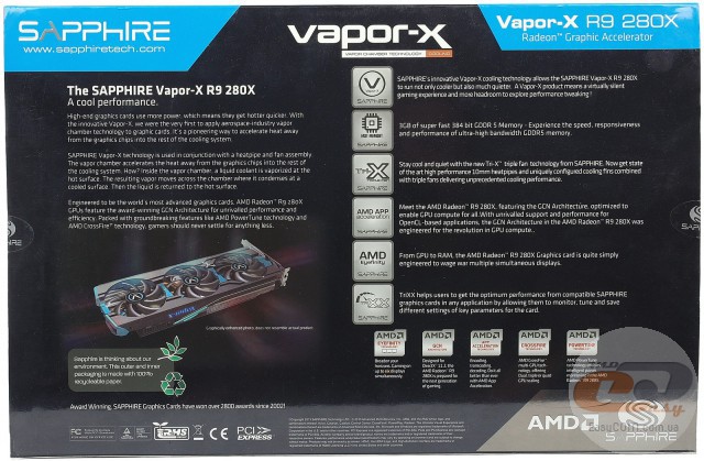 SAPPHIRE VAPOR-X R9 280X 3GB GDDR5 TRI-X OC WITH BOOST