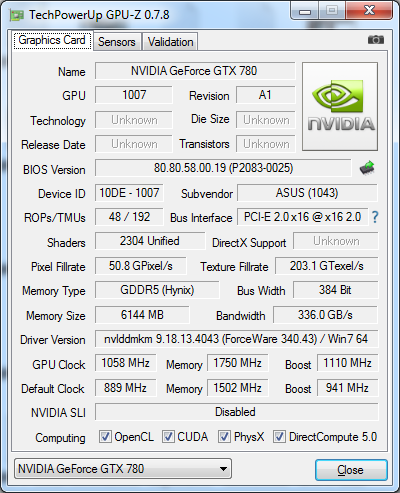 ASUS GeForce GTX 780 STRIX OC (STRIX-GTX780-OC-6GD5)