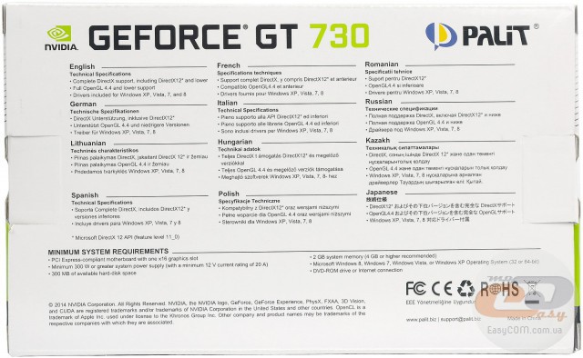 Palit GeForce GT 730 1024MB DDR3 (NEAT7300HD06-2080H)