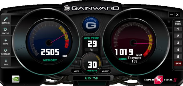 Gainward GeForce GTX 750 2GB (one slot)