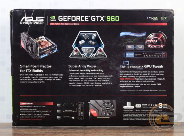 ASUS GeForce GTX 960 Mini OC (GTX960-MOC-2GD5)