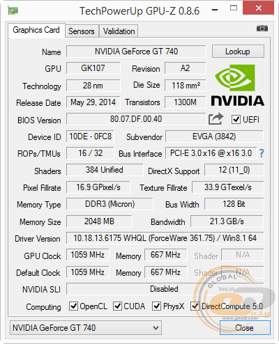 EVGA GeForce GT 740 2GB Superclocked (Single Slot)