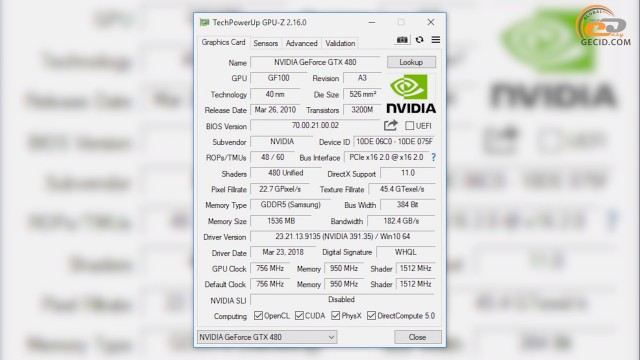 NVIDIA GeForce GTX 480