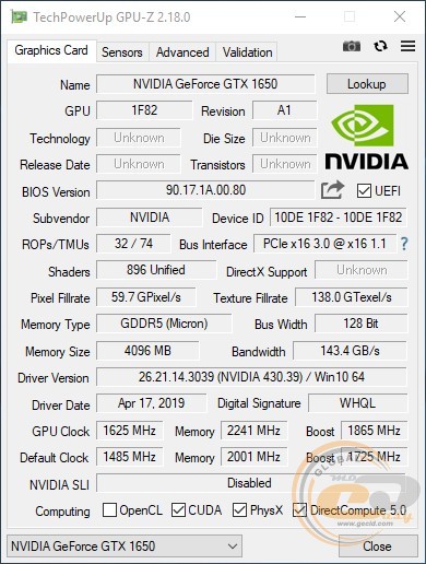 Palit GeForce GTX 1650 StormX OC