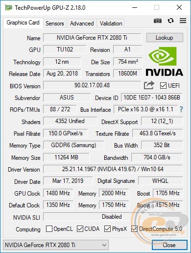 ASUS ROG STRIX GeForce RTX 2080 Ti Advanced edition