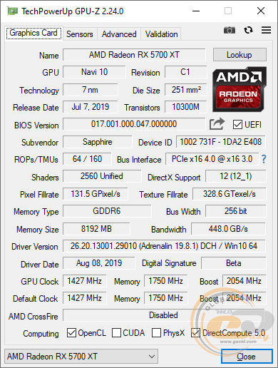 SAPPHIRE PULSE RX 5700 XT 8G