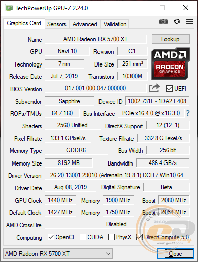 SAPPHIRE PULSE RX 5700 XT 8G