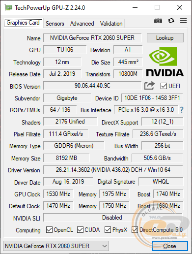 GIGABYTE GeForce RTX 2060 SUPER WINDFORCE OC 8G