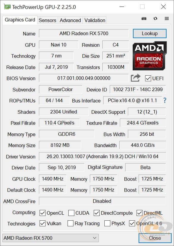PowerColor Red Dragon Radeon RX 5700 OC