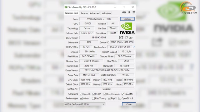 GeForce GT 1030