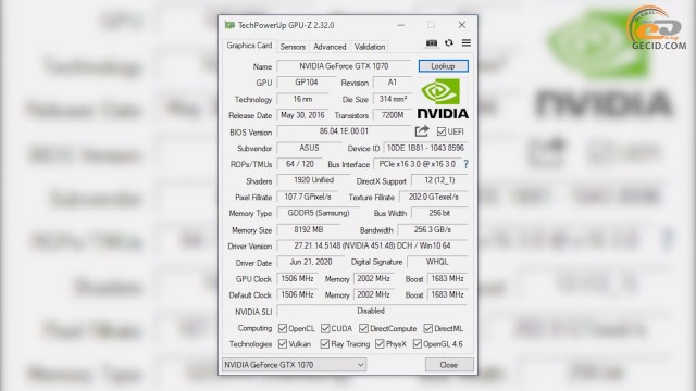 NVIDIA GeForce GTX 1070